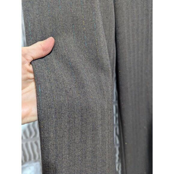 Chico's Women's Brown Metallic Thread Striped Pattern Trouser Pants Size 0.5 Tal - Picture 8 of 9